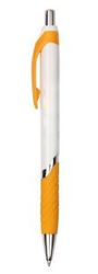 Артикул 1032 Ручка пластиковая,  белая с жёлтыми вставками